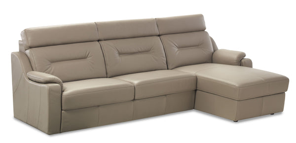 Coltar Living Modular Papavero L Cu Sezlong Piele Naturala Cappuccino